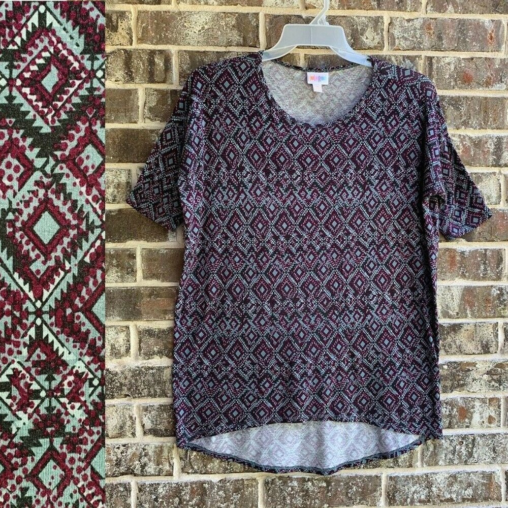 LuLaRoe Women's Short Sleeves Top Tee Purple Blue Black Size XXS